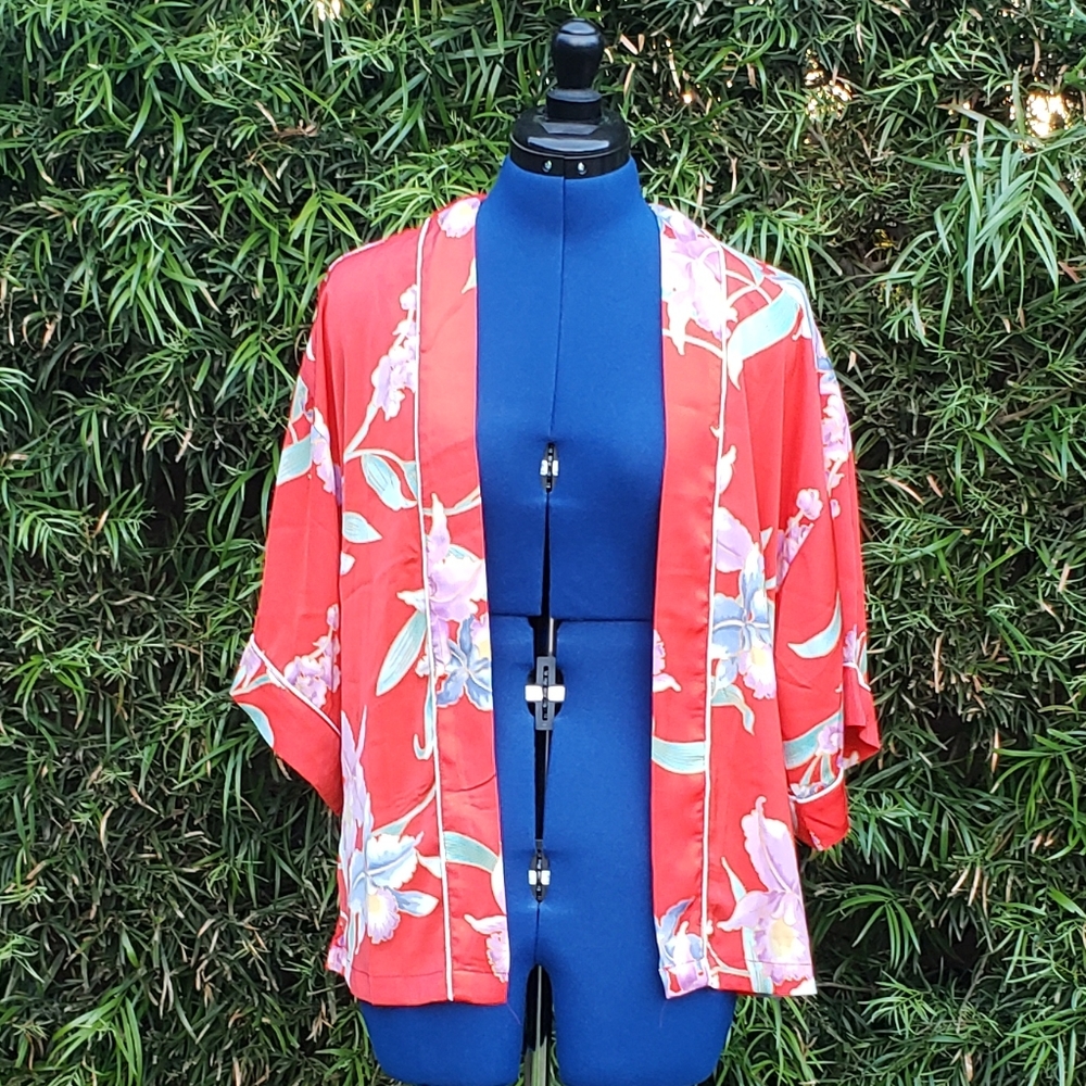 Red Floral Kimono Jacket